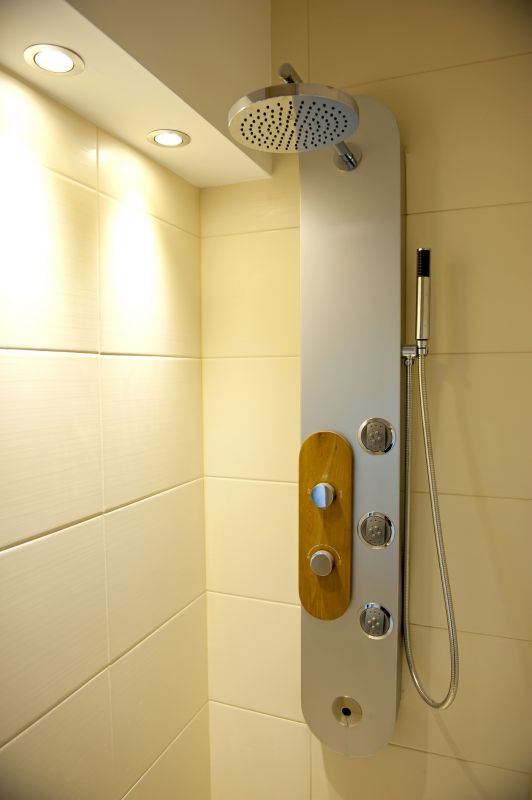 Walk-in Shower with Multiple Showerheads